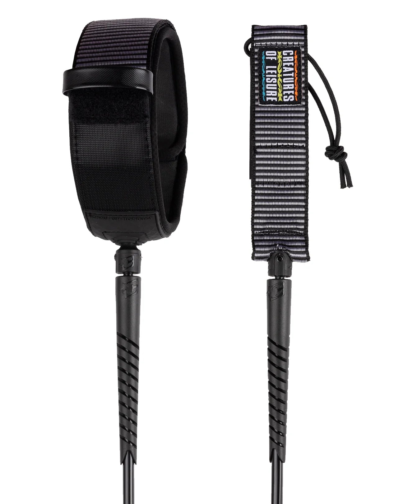 CREATURES OF LEISURE RELIANCE LONBOARD KNEE 9 HARDWEAR ART SERIES LEASH BLACK THORN
