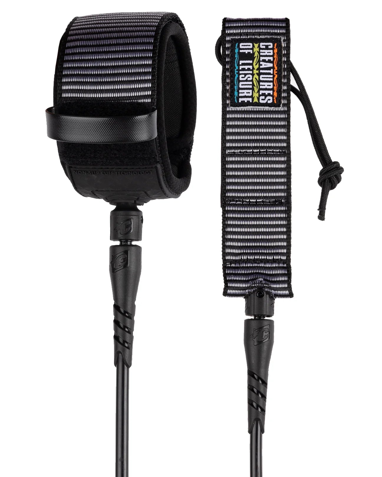 CREATURES OF LEISURE RELIANCE PRO 6FT SURFBOARD LEASH HARDWEAR ART SERIES BLACK THORN