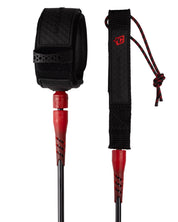 CREATURES OF LEISURE RELIANCE PRO 7FT SURFBOARD LEASH BLACK FLURO RED