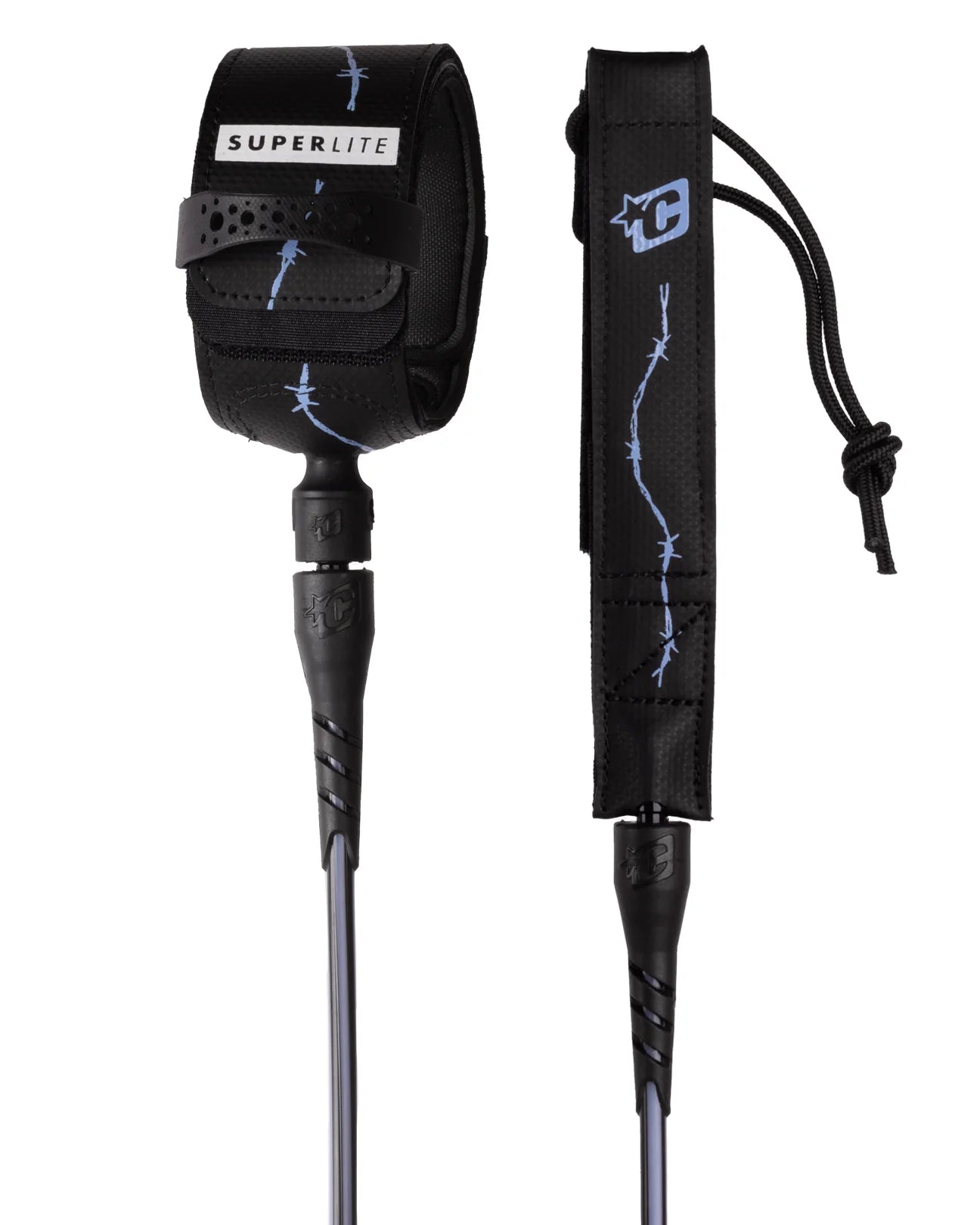 CREATURES OF LEISURE ICON 9FT SURFBOARD LEASH BLUE BLACK LONGBARD