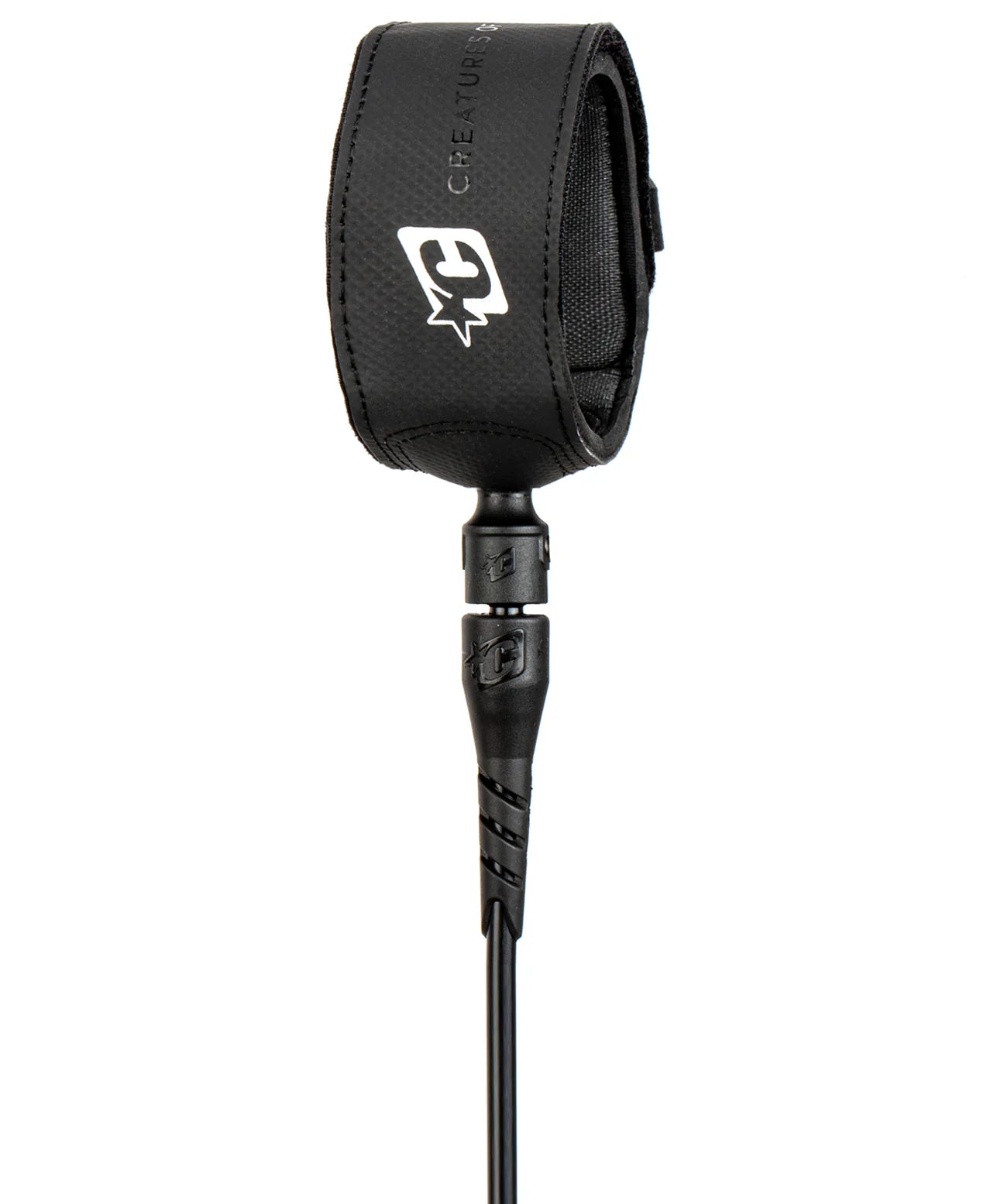 creatures-of-leisure-superlite-pro-6ft-surfboard-leash-black-silver.webp