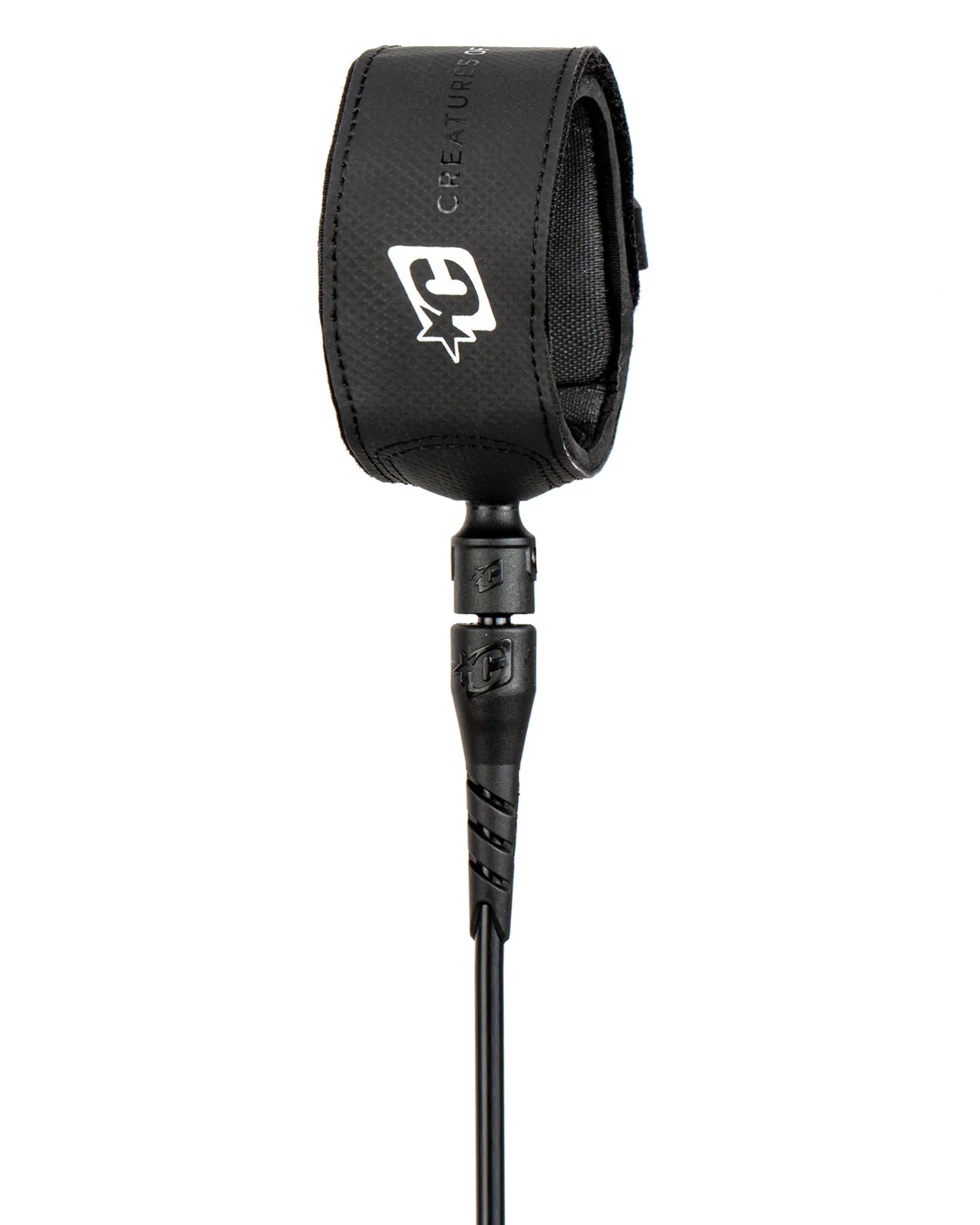 CREATURES OF LEISURE SUPERLITE PRO 6FT SURFBOARD LEASH BLACK SILVER