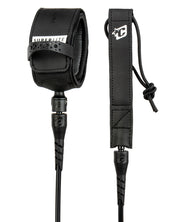 CREATURES OF LEISURE SUPERLITE PRO 6FT SURFBOARD LEASH BLACK SILVER
