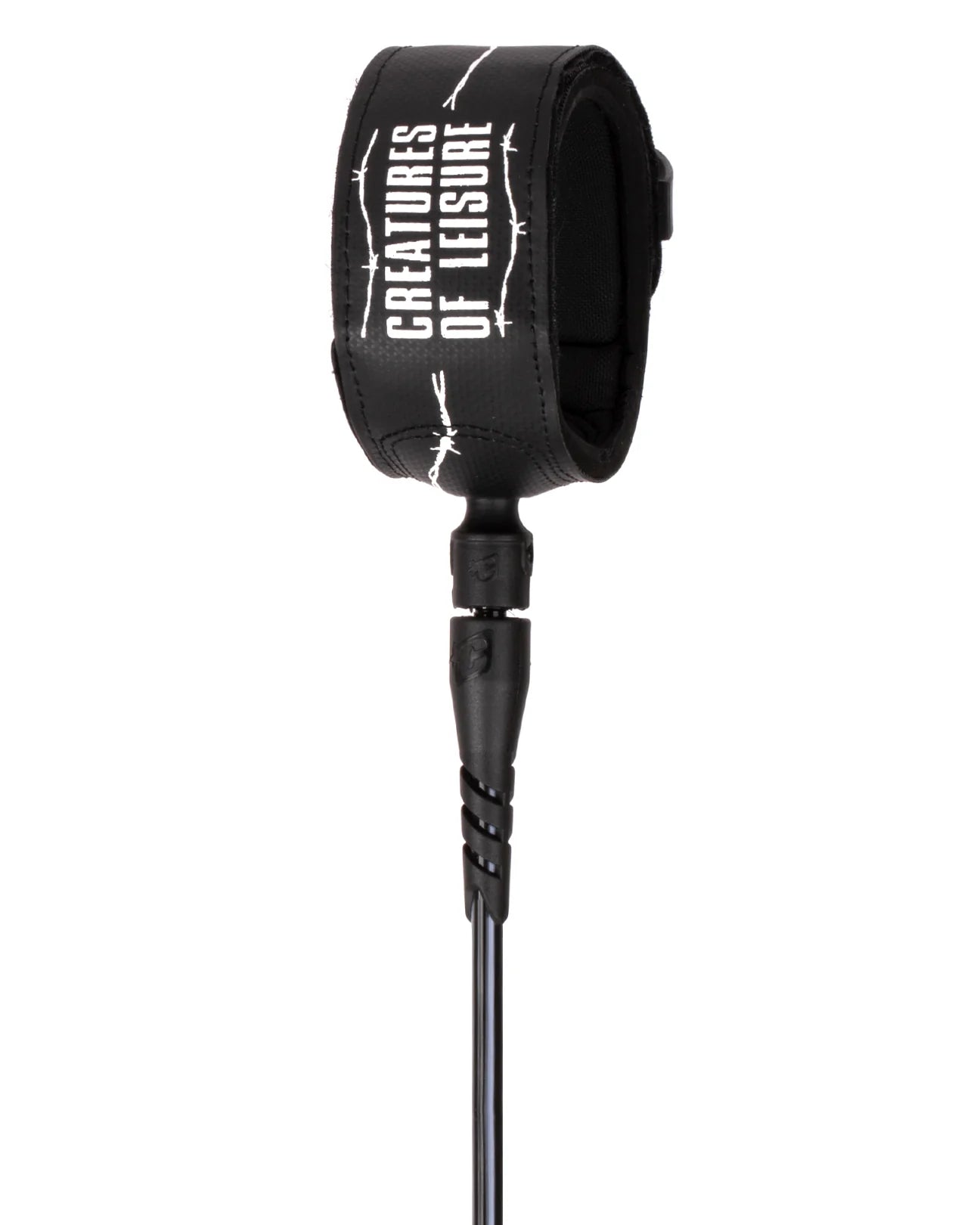 CREATURES OF LEISURE SUPERLITE PRO 6 ART SERIES LEASH – BLACK WHITE BARBED WIRE
