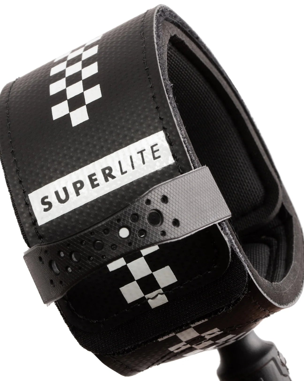 CREATURES OF LEISURE SUPERLITE PRO 6 ART SERIES LEASH – BLACK WHITE CHEX