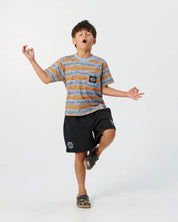 THE CRITICAL SLIDE COGGS STRIPE KIDS TEE 230GSM COTTON T SHIRT POWDER BLUE