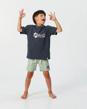 THE CRITICAL SLIDE FEELIN FINE KIDS TEE 230GSM COTTON T SHIRT WORKER BLUE