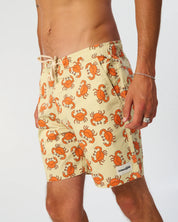 THE CRITICAL SLIDE GERALD 17 INCH BOARD SHORT MECHANICAL STRETCH ECRU