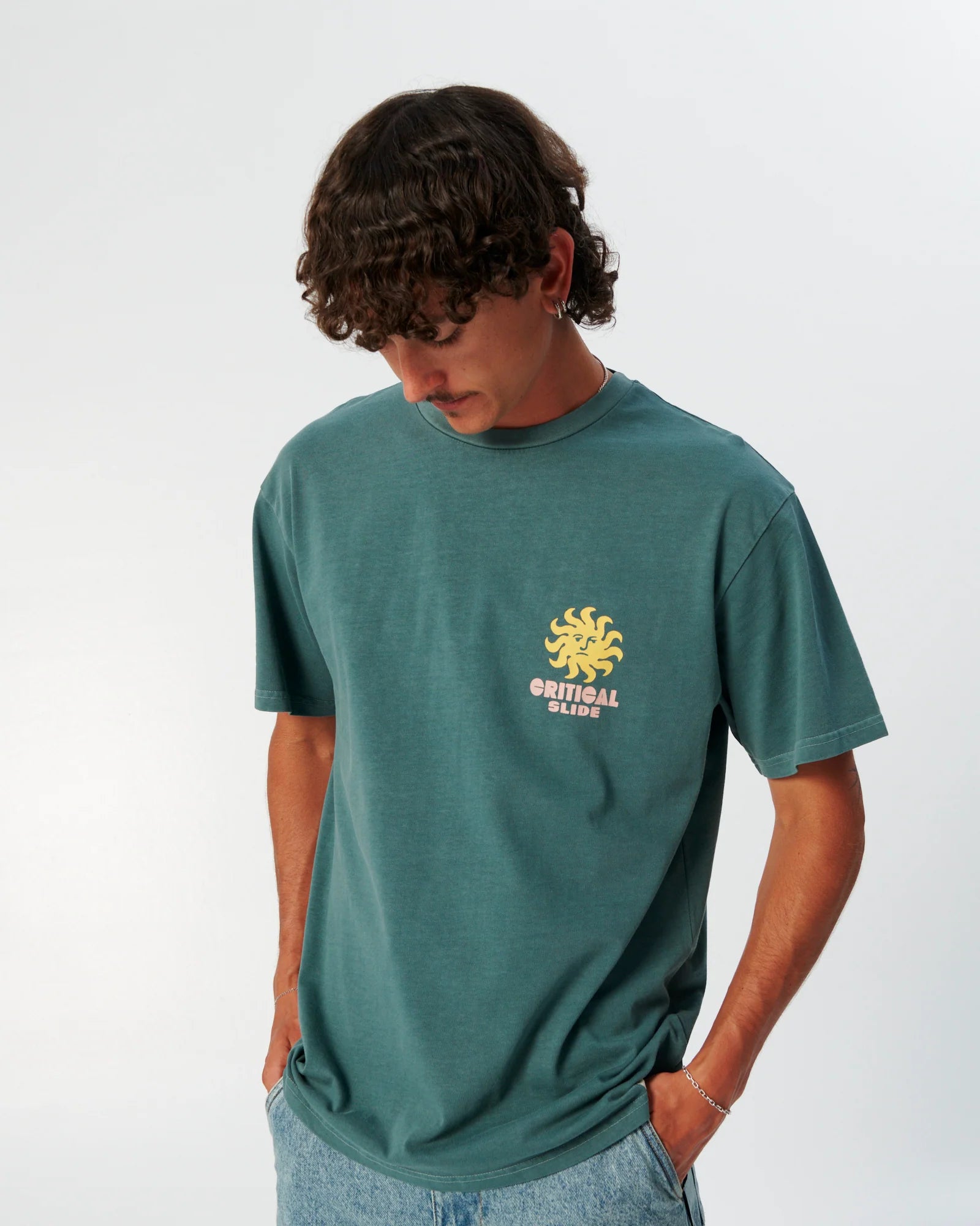 THE CRITICAL SLIDE MORNING TEE 230GSM COTTON GRAPHIC T SHIRT OCEAN