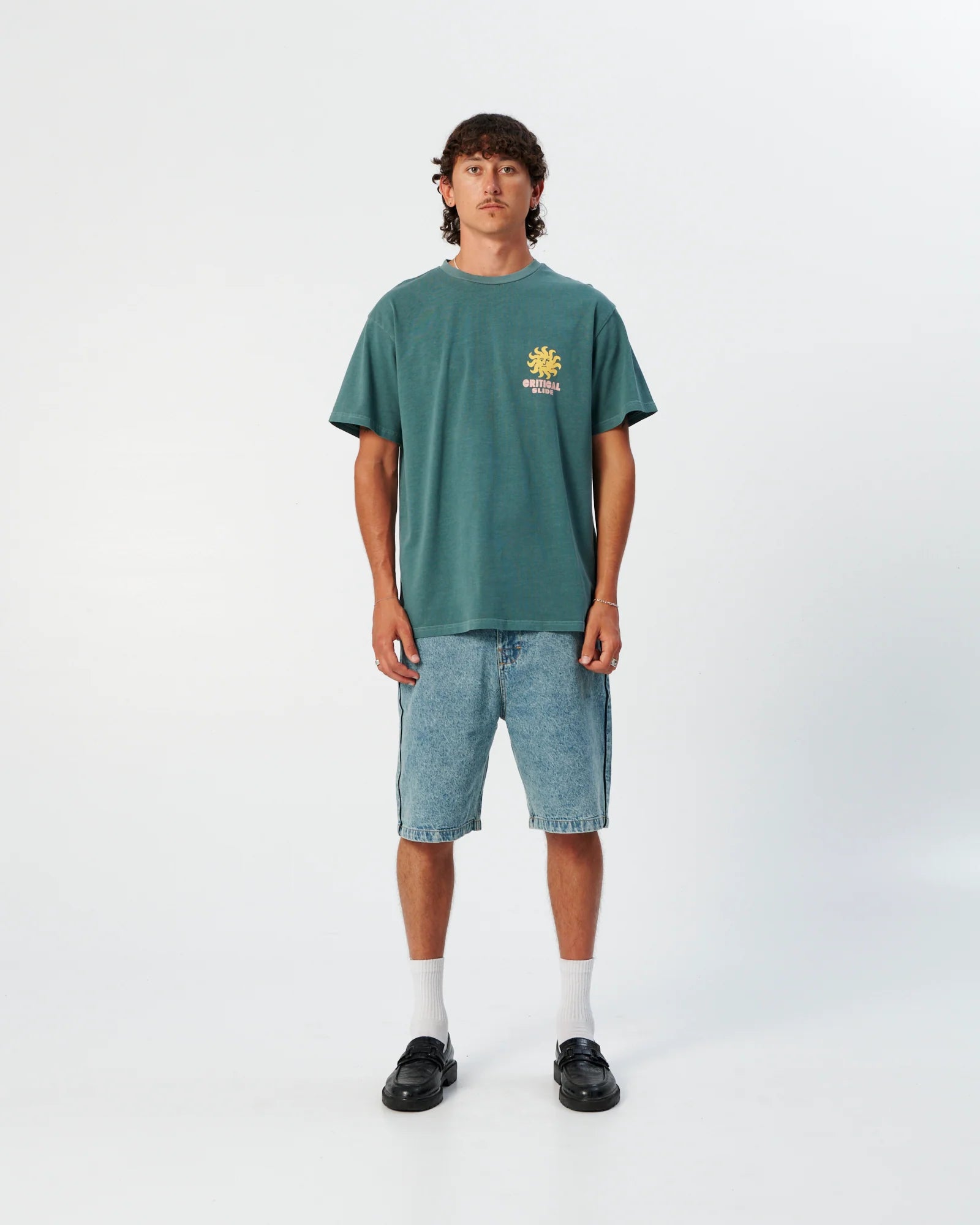THE CRITICAL SLIDE MORNING TEE 230GSM COTTON GRAPHIC T SHIRT OCEAN