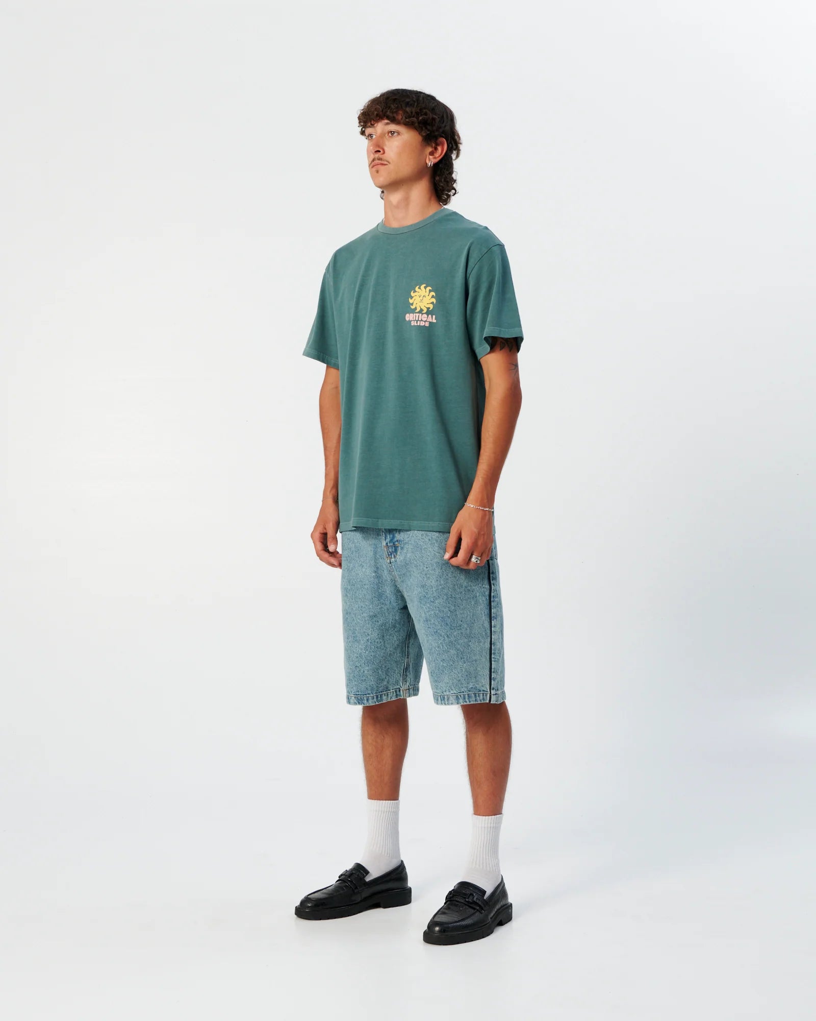 THE CRITICAL SLIDE MORNING TEE 230GSM COTTON GRAPHIC T SHIRT OCEAN