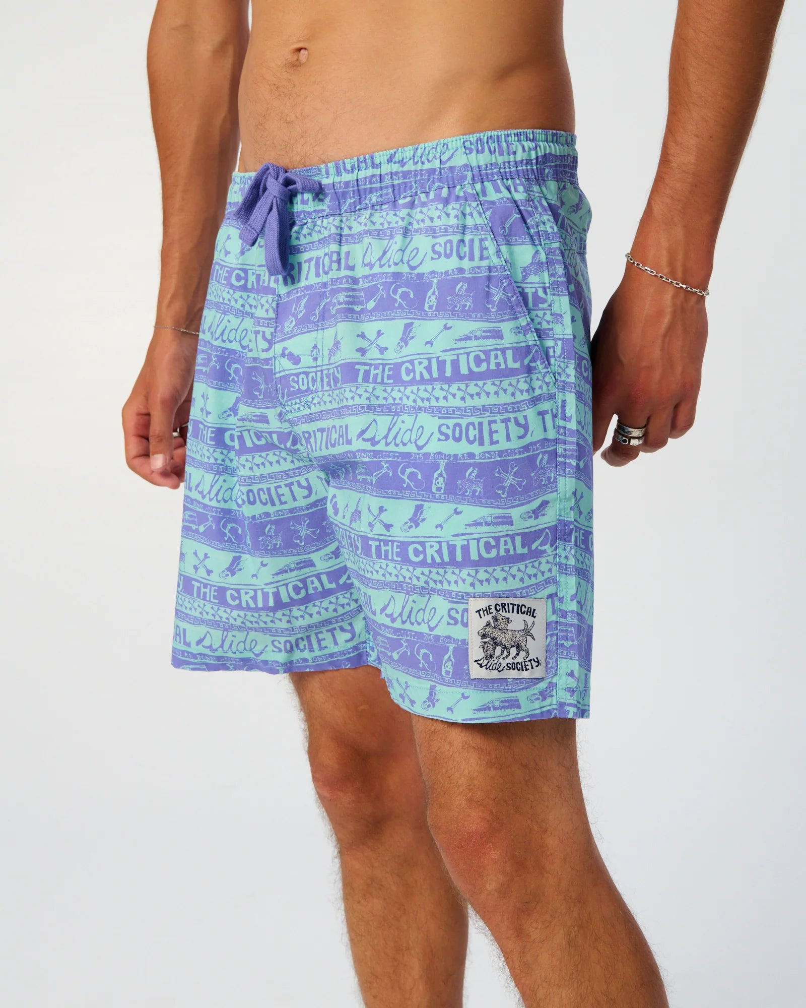 THE CRITICAL SLIDE MYTH 17 INCH BOARD SHORT ARTIST COLLAB BLUE