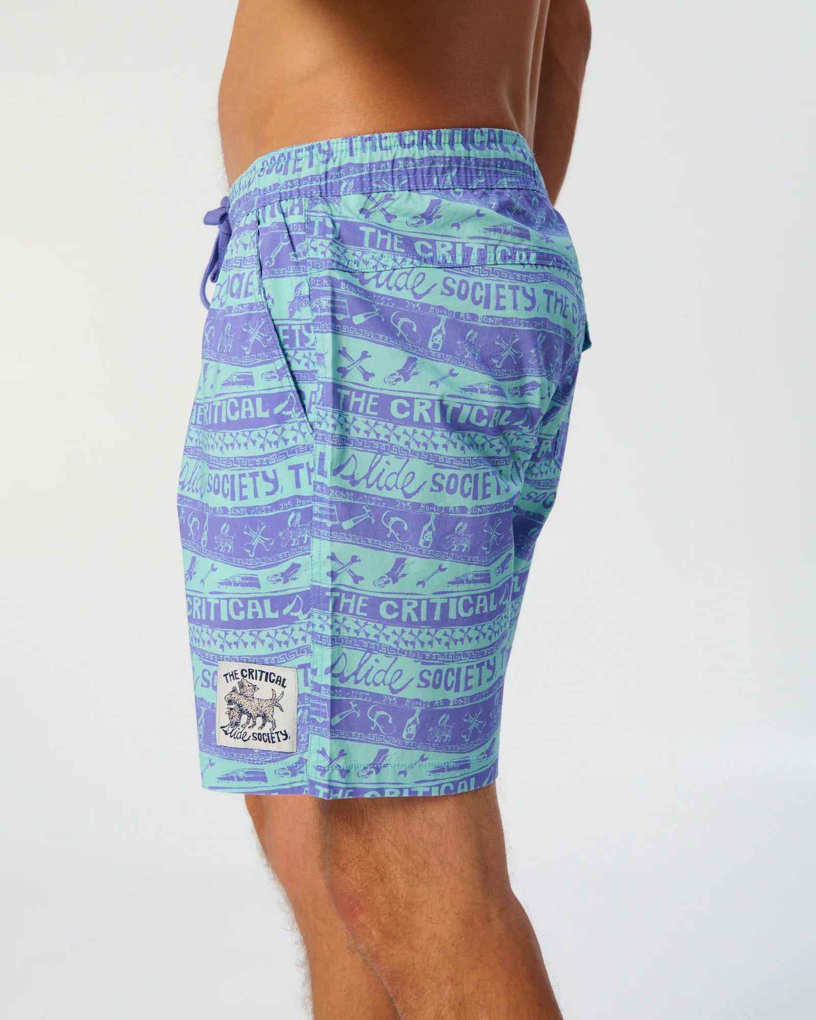 THE CRITICAL SLIDE MYTH 17 INCH BOARD SHORT ARTIST COLLAB BLUE