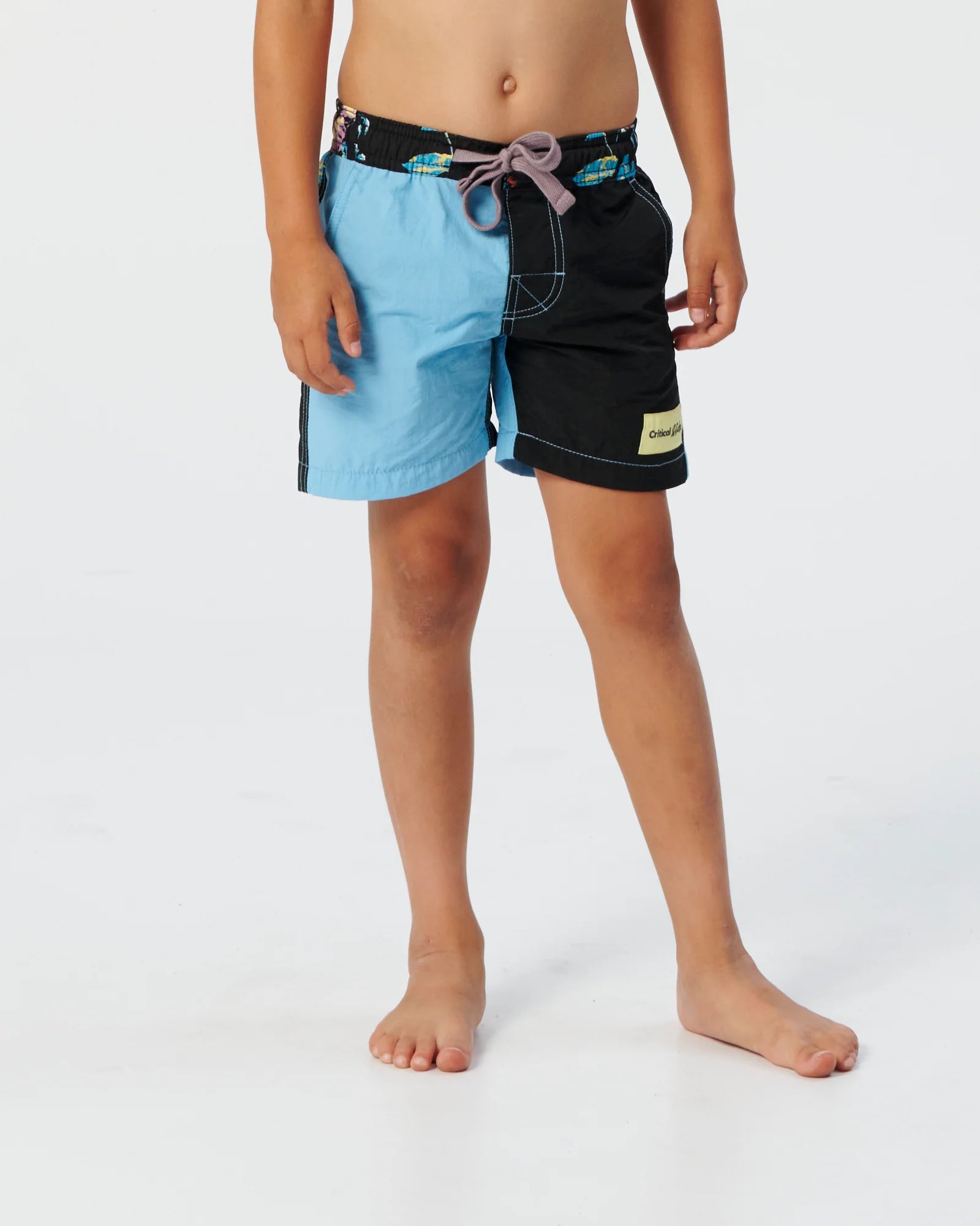 THE CRITICAL SLIDE PLAIN JANE KIDS ELASTIC WAIST BOARD SHORT POWDER BLUE