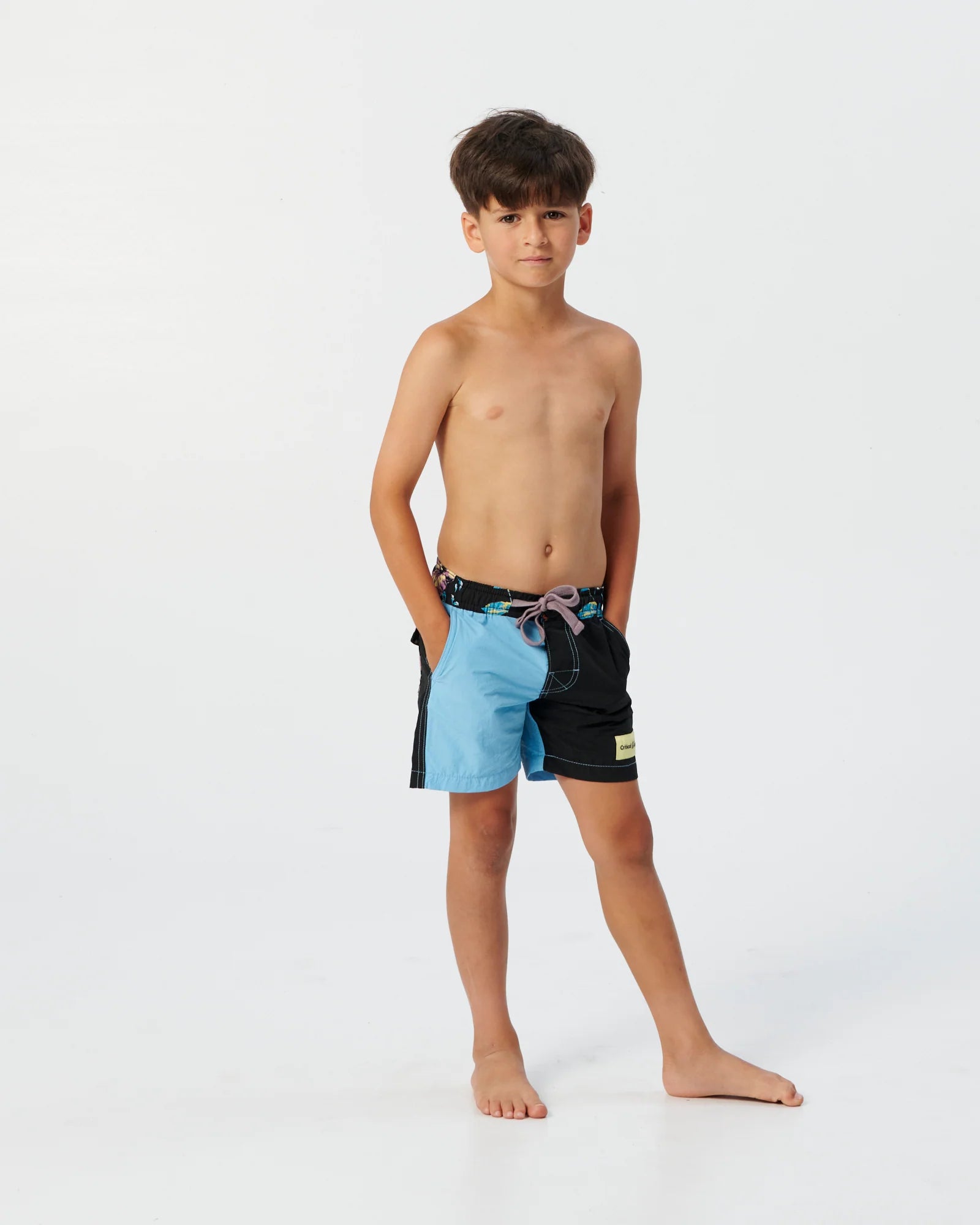 THE CRITICAL SLIDE PLAIN JANE KIDS ELASTIC WAIST BOARD SHORT POWDER BLUE