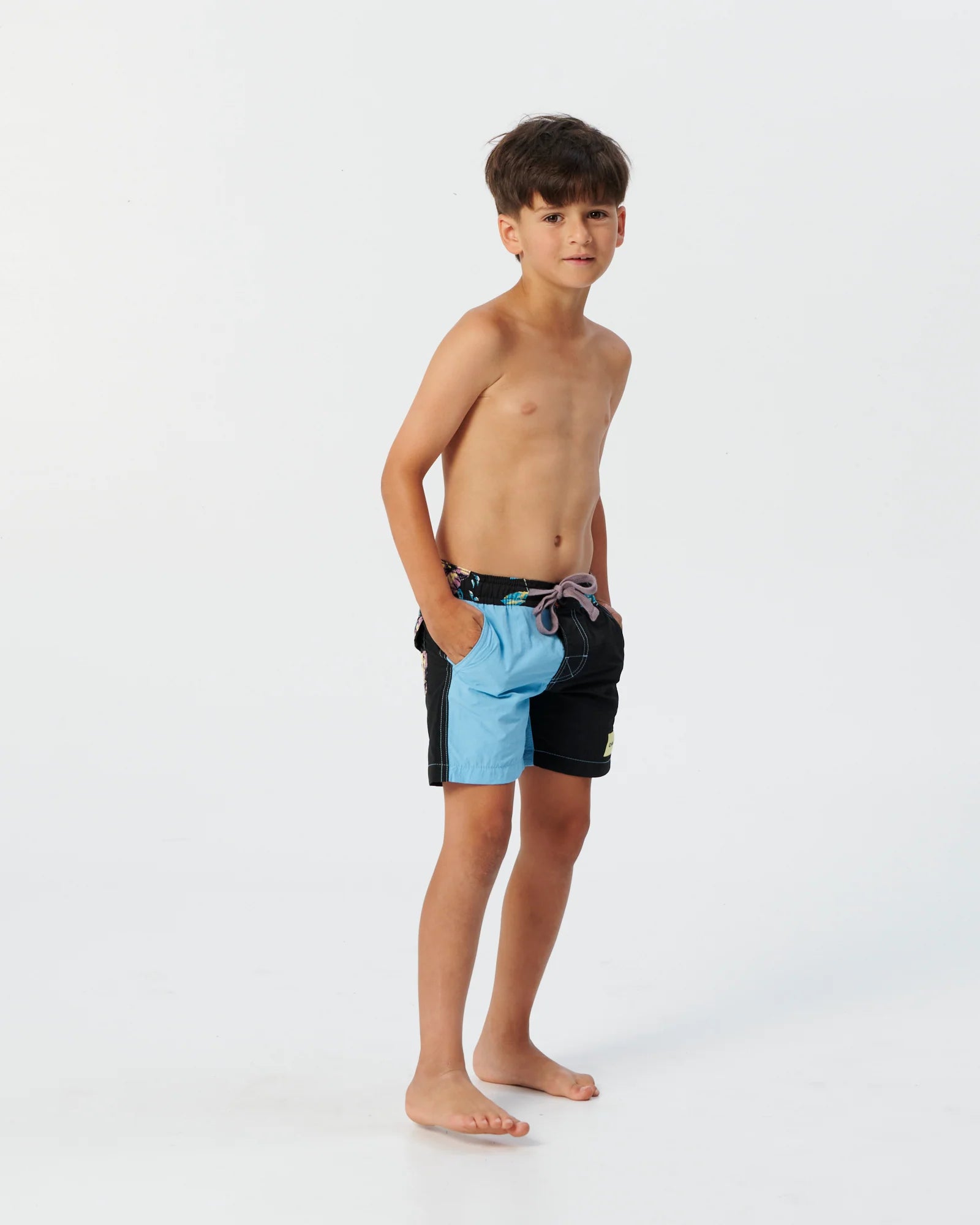 THE CRITICAL SLIDE PLAIN JANE KIDS ELASTIC WAIST BOARD SHORT POWDER BLUE