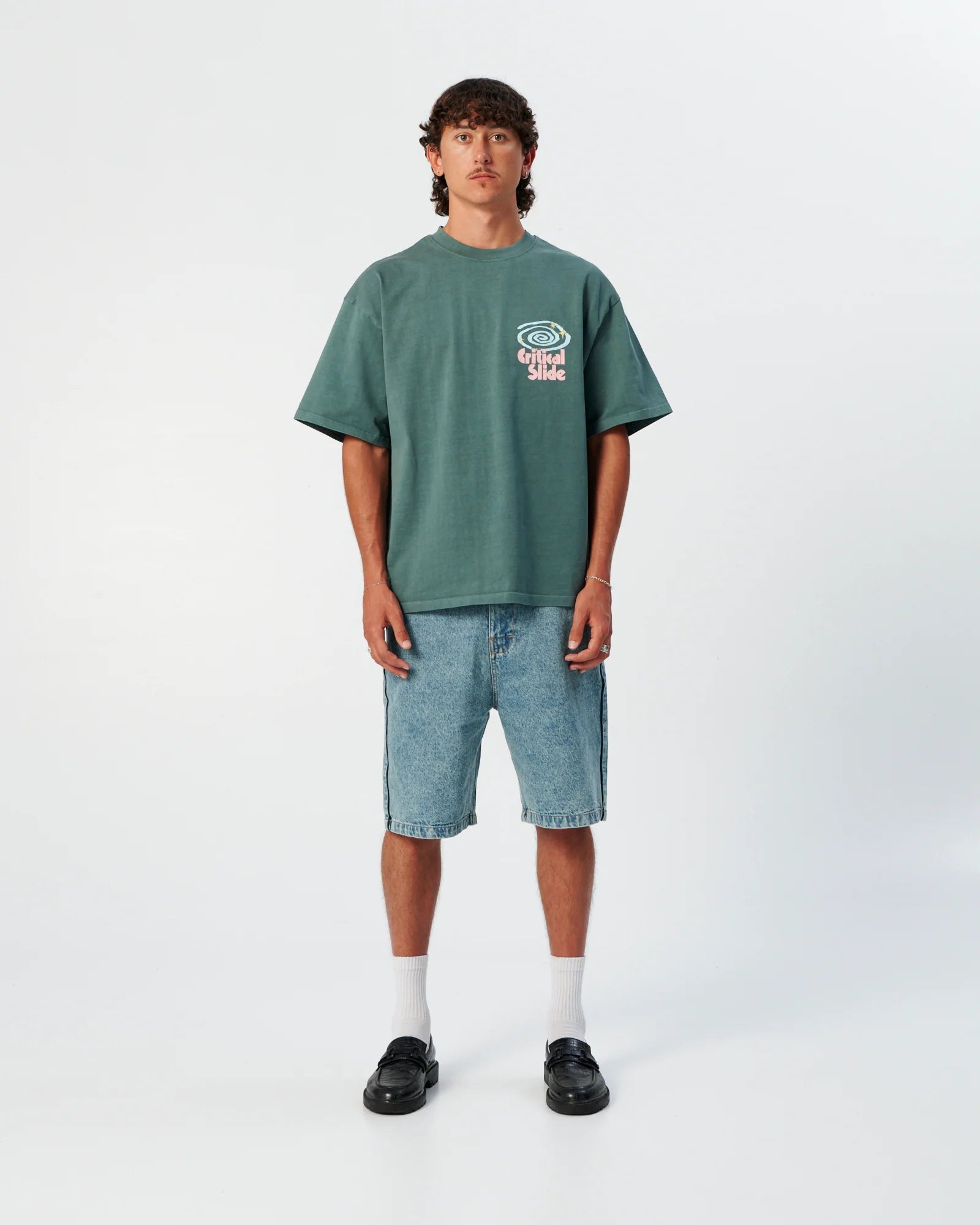 THE CRITICAL SLIDE PORTALS JUMBO FIT HEAVYWEIGHT TEE 320GSM OCEAN