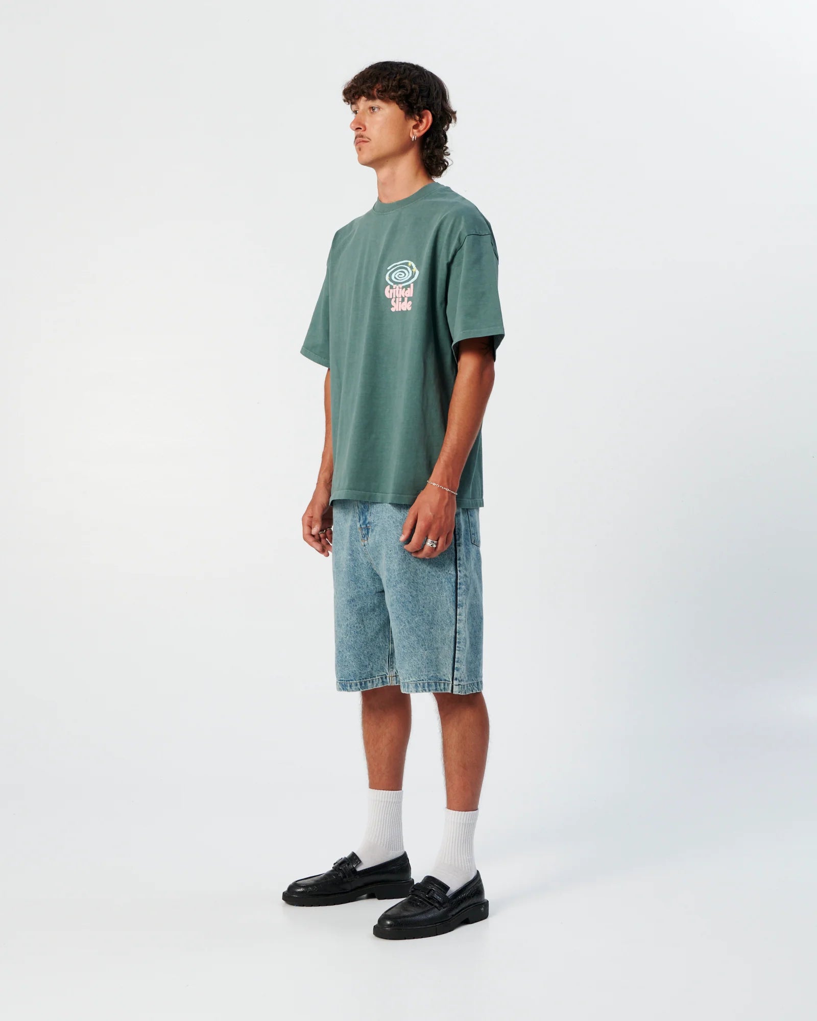 THE CRITICAL SLIDE PORTALS JUMBO FIT HEAVYWEIGHT TEE 320GSM OCEAN