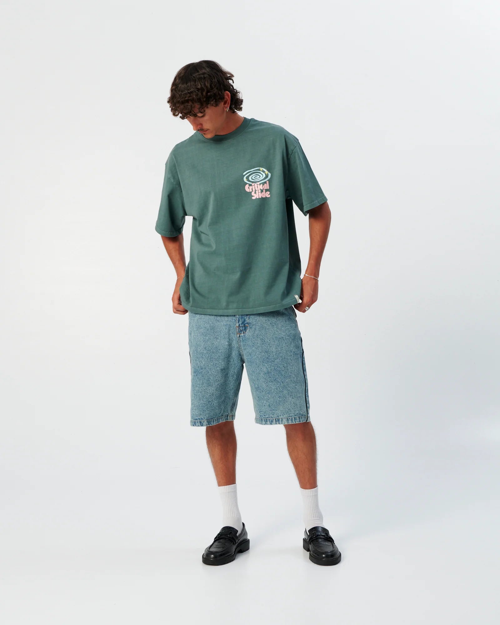 THE CRITICAL SLIDE PORTALS JUMBO FIT HEAVYWEIGHT TEE 320GSM OCEAN