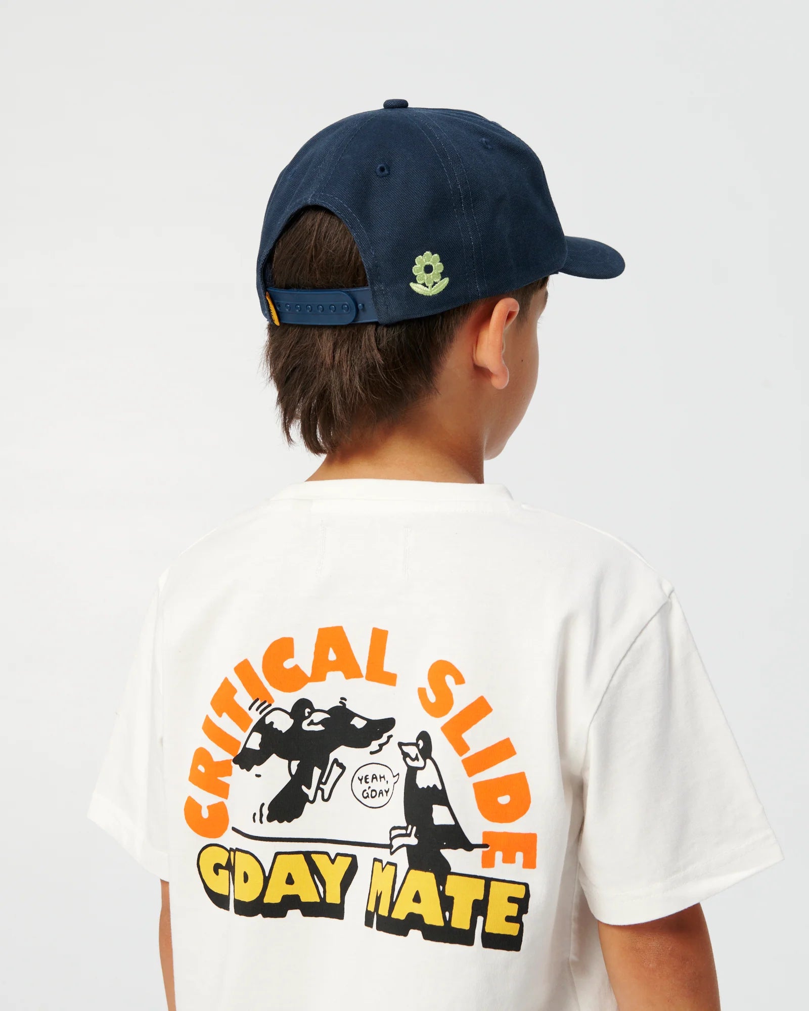 THE CRITICAL SLIDE SUNFLOWER KIDS SNAPBACK CAP COTTON CANVAS WORKER BLUE