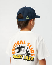 THE CRITICAL SLIDE SUNFLOWER KIDS SNAPBACK CAP COTTON CANVAS WORKER BLUE
