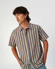 THE CRITICAL SLIDE TEMPLE SEERSUCKER RESORT SHIRT TEXTURED BUTTON UP DUSTY GREEN