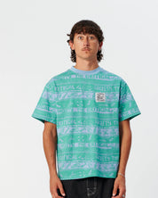 THE CRITICAL SLIDE WEDD STRIPE TEE ARTIST COLLAB COTTON T SHIRT BLUE