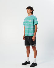 THE CRITICAL SLIDE WEDD STRIPE TEE ARTIST COLLAB COTTON T SHIRT BLUE