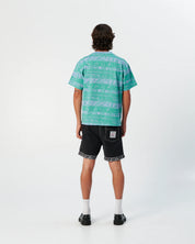 THE CRITICAL SLIDE WEDD STRIPE TEE ARTIST COLLAB COTTON T SHIRT BLUE