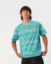 THE CRITICAL SLIDE WEDD STRIPE TEE ARTIST COLLAB COTTON T SHIRT BLUE