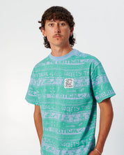 THE CRITICAL SLIDE WEDD STRIPE TEE ARTIST COLLAB COTTON T SHIRT BLUE