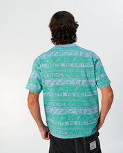 THE CRITICAL SLIDE WEDD STRIPE TEE ARTIST COLLAB COTTON T SHIRT BLUE