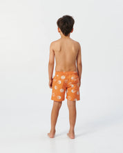 THE CRITICAL SLIDE YING YANG KIDS ELASTIC WAIST BOARD SHORT TERRACOTTA