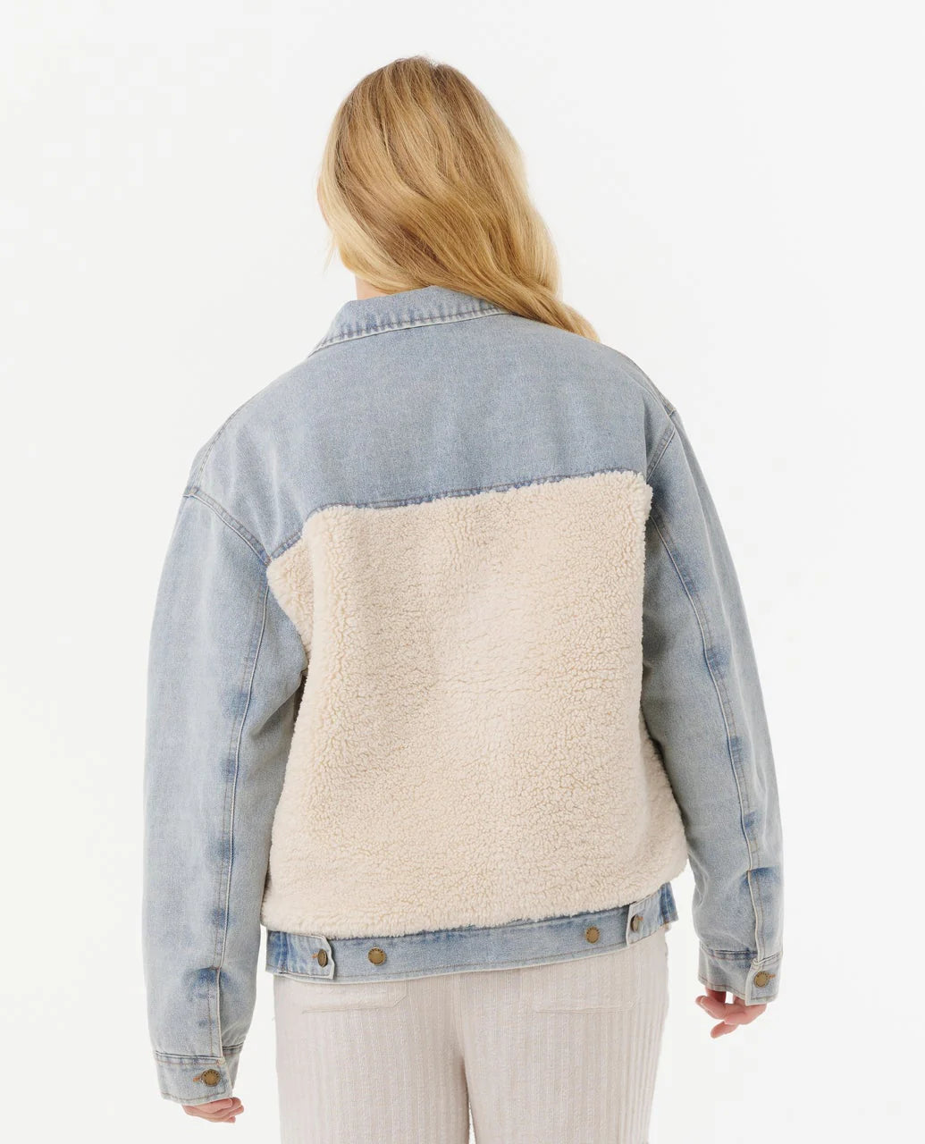 RIP CURL CRUISIN SHERPA DENIM JACKET WASHED BLUE
