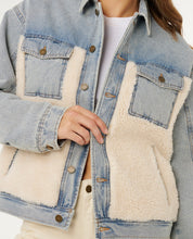 RIP CURL CRUISIN SHERPA DENIM JACKET WASHED BLUE