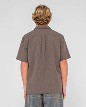 RUSTY DATSUN CHECK SHIRT MENS PLAID SURF STREET BUTTON UP JAVA