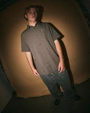 RUSTY DATSUN CHECK SHIRT MENS PLAID SURF STREET BUTTON UP JAVA