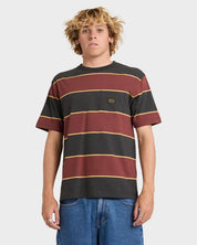 RVCA DAYSHIFT STRIPE MENS T SHIRT PIRATE BLACK SURF SKATE TEE