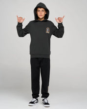 THE MAD HUEYS DEAD SHRED YOUTH HOODED PULLOVER KIDS FLEECE HOODIE VINTAGE BLACK