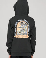THE MAD HUEYS DEAD SHRED YOUTH HOODED PULLOVER KIDS FLEECE HOODIE VINTAGE BLACK