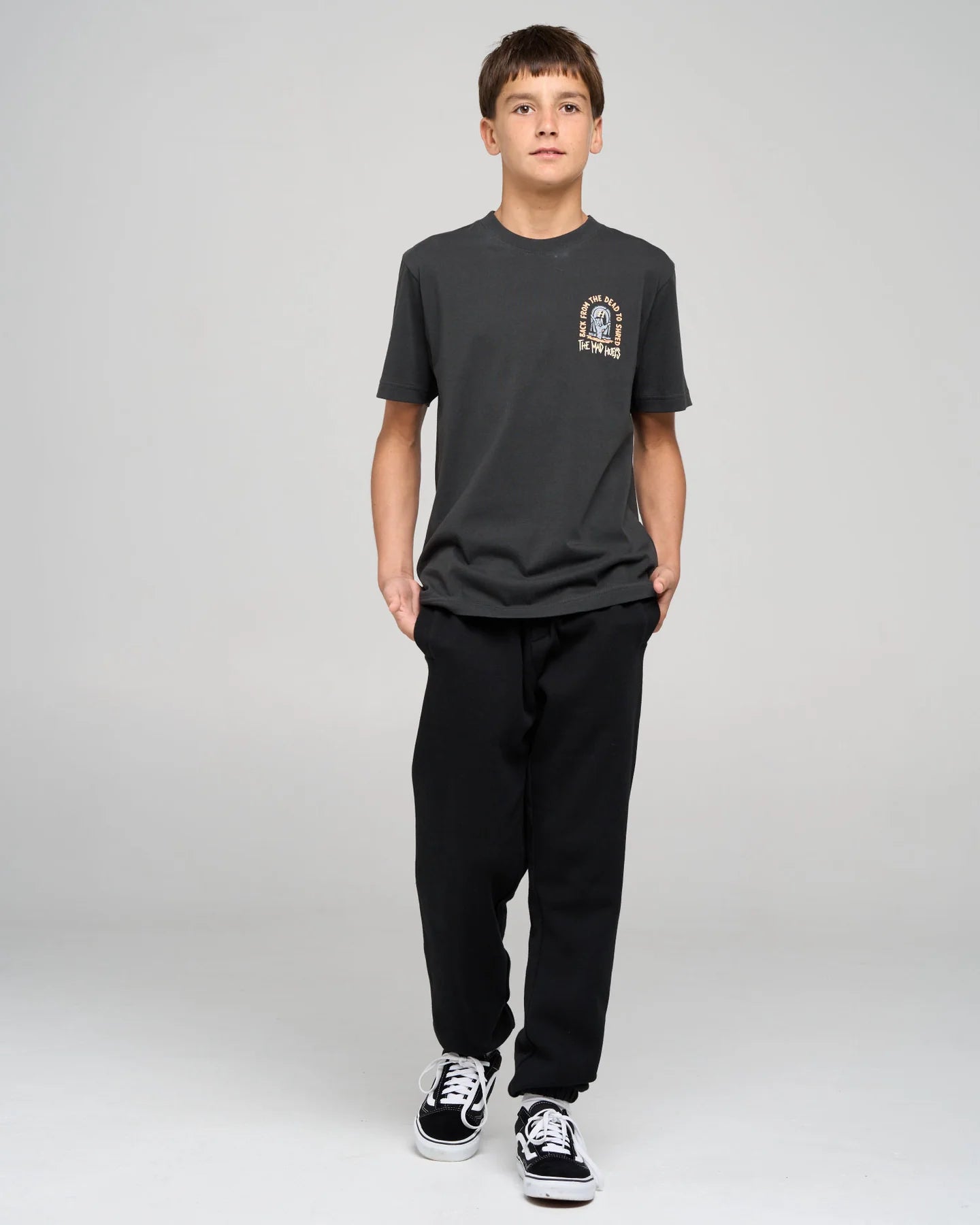 THE MAD HUEYS DEAD SHRED YOUTH SS TEE KIDS COTTON T SHIRT VINTAGE BLACK