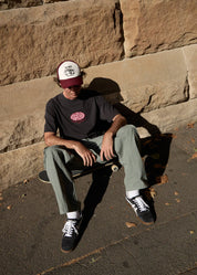 AFENDS DESTROYED RETRO TEE RECYCLED STREET GRAPHIC T-SHIRT STONE BLACK