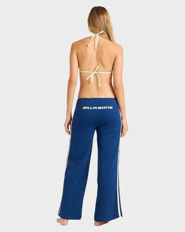 BILLABONG DIG IT WOMENS ELASTIC WAIST PANTS INK SURF BEACH TROUSERS