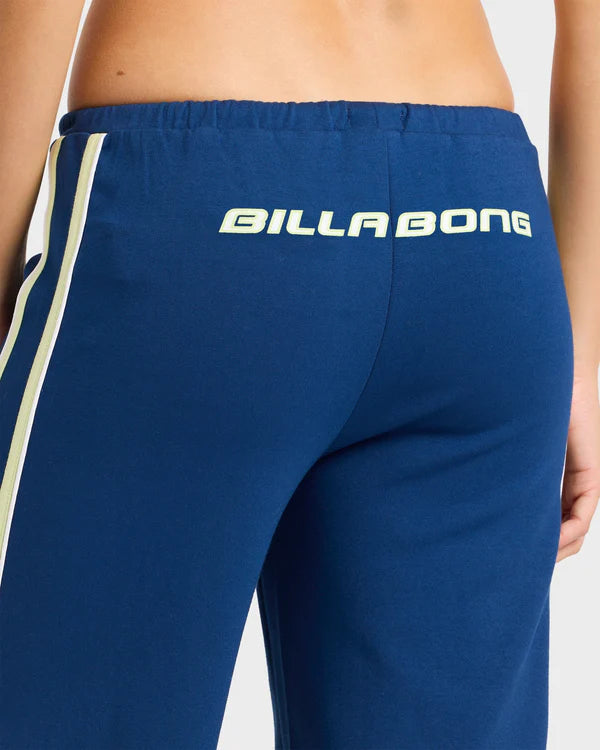 BILLABONG DIG IT WOMENS ELASTIC WAIST PANTS INK SURF BEACH TROUSERS