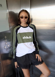 AFENDS DIRTS LONG SLEEVE TEE RECYCLED OVERSIZED STREET DEEP OLIVE