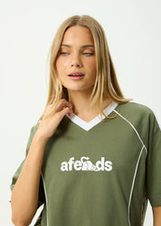 AFENDS DIRTS OVERSIZED TEE RECYCLED STREET GRAPHIC T-SHIRT DEEP OLIVE