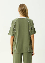 AFENDS DIRTS OVERSIZED TEE RECYCLED STREET GRAPHIC T-SHIRT DEEP OLIVE