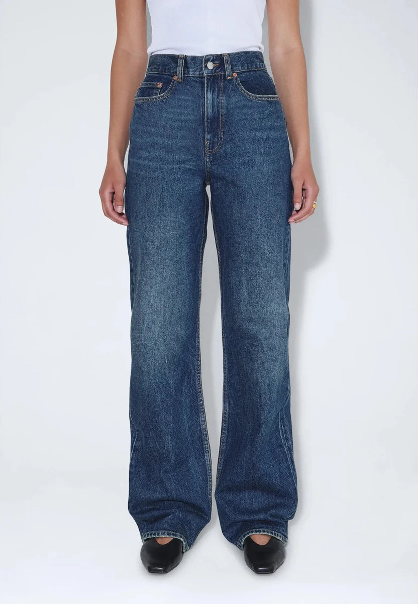 DR. DENIM ECHO HIGH STRAIGHT JEANS – BAY DARK USED VINTAGE