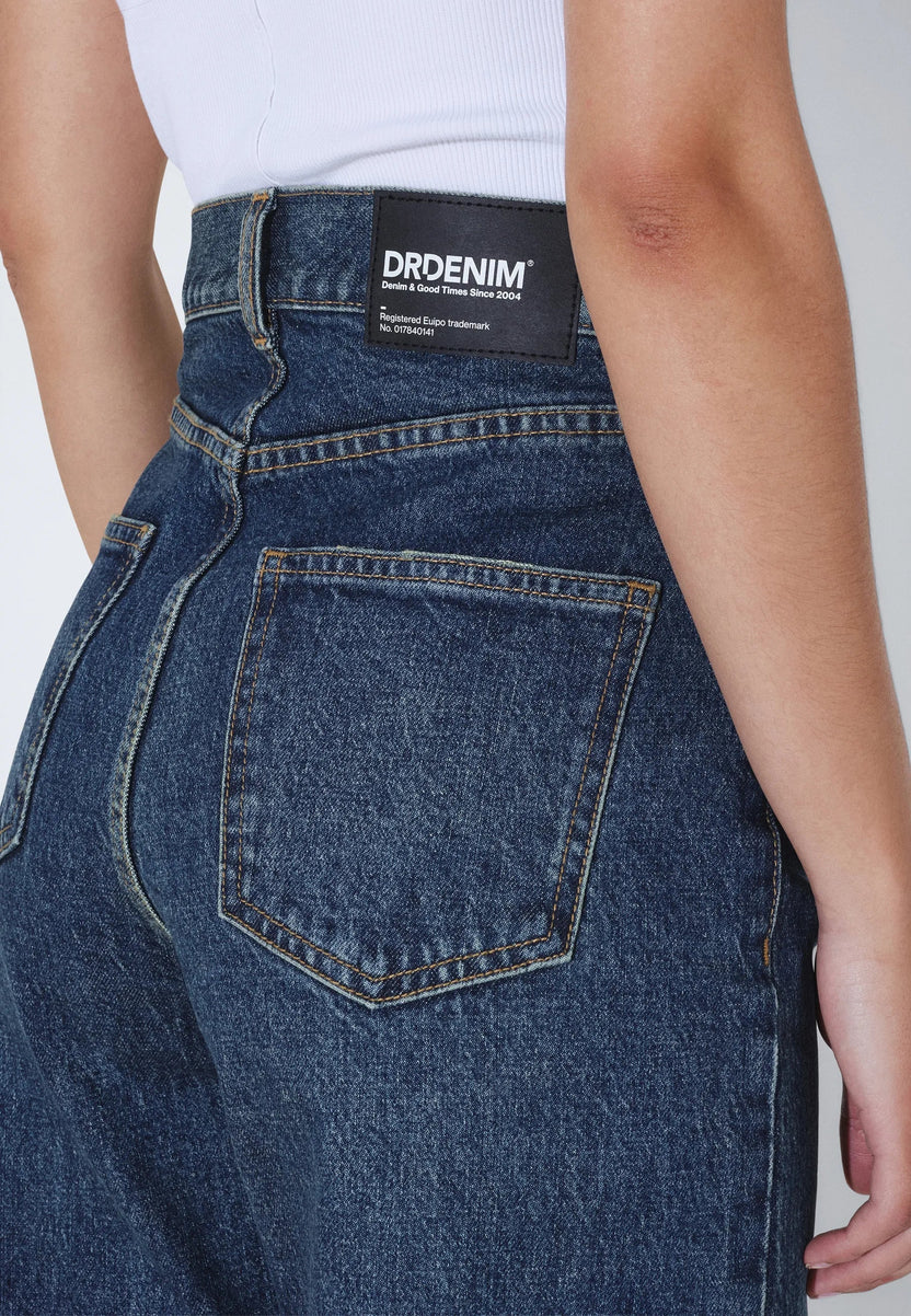 DR. DENIM ECHO HIGH STRAIGHT JEANS – BAY DARK USED VINTAGE