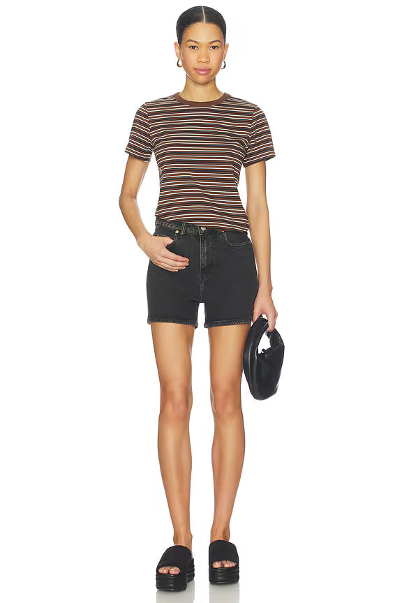 DR DENIM NORA DENIM SHORTS - TAR AGED BLACK